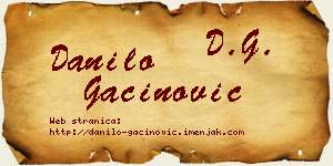 Danilo Gaćinović vizit kartica